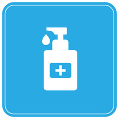 Disinfection. Hand sanitizer bottle icon, washing gel. Vector illustrationDisinfection. Hand sanitizer bottle icon, washing gel. Vector illustration	
