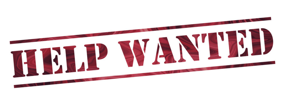  help wanted Vector stamp. White isolated