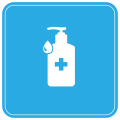 Disinfection. Hand sanitizer bottle icon, washing gel. Vector illustrationDisinfection. Hand sanitizer bottle icon, washing gel. Vector illustration	
