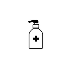 Disinfection. Hand sanitizer bottle icon, washing gel. Vector illustrationDisinfection. Hand sanitizer bottle icon, washing gel. Vector illustration	
