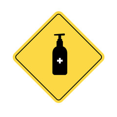 Disinfection. Hand sanitizer bottle icon, washing gel. Vector illustrationDisinfection. Hand sanitizer bottle icon, washing gel. Vector illustration	
