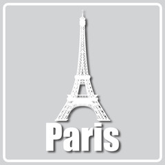 Fototapeta na wymiar gray icon with light sights of Paris