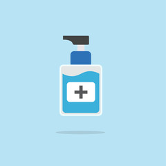 Disinfection. Hand sanitizer bottle icon, washing gel. Vector illustrationDisinfection. Hand sanitizer bottle icon, washing gel. Vector illustration	
