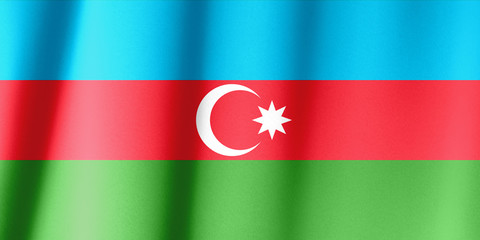 Azerbaijan flag pattern on the fabric texture ,vintage style