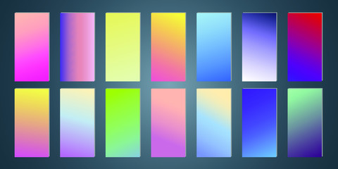 Set of abstract vector gradient backgrounds. Colorful texture for your design. Mobile app template