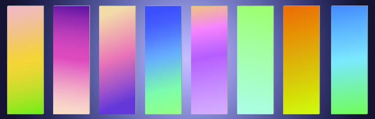 Set of abstract vector gradient backgrounds. Colorful texture for your design. Mobile app template