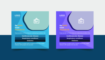 Coronavirus or convid-19 social media banner template