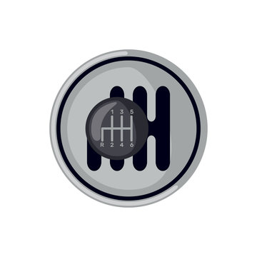 Car gearbox icon in flat style isolated on white background.