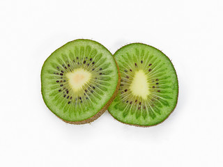Fototapeta premium kiwi fruit slices isolated on a white