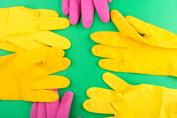 rubber gloves for cleaning. hand protection gloves