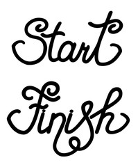 Start and finish beautiful words for poster competitions, games, competition isolated