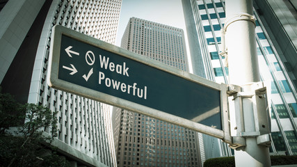 Street Sign to Powerful versus Weak