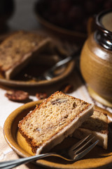 Moody piece of cake with fresh fruit