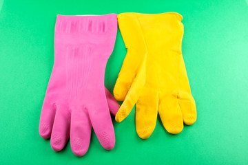 rubber gloves for cleaning. hand protection gloves