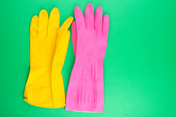rubber gloves for cleaning. hand protection gloves