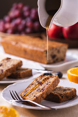 Piece of cake with fresh fruit
