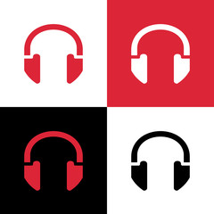 Headphone icon design, headset symbol vector, simple headphone illustration