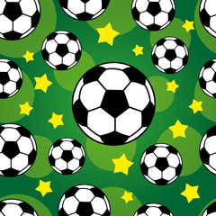 Soccer Ball Pattern Seamless with Green Background