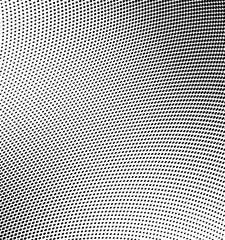 Halftone black and white waves. A chaotic pattern of dots on a white background. Abstract multiple ink drops