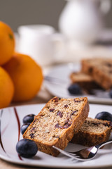 Piece of cake with fresh fruit