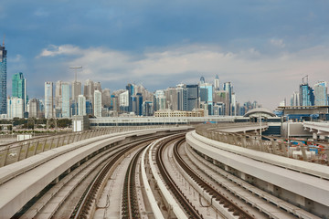 Fototapeta na wymiar Dubai metro is the world's longest fully automated metro network