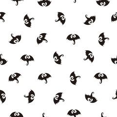 Seamless pattern of dragons on white background