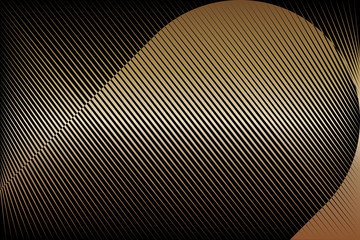 Abstract gold pattern, halftone lines metallic background, vector modern design texture.