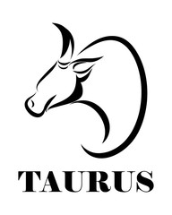Line Vector Illustration of Bull. It is signs of the taurus zodiac.