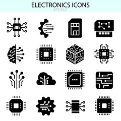 Electronics icons set. EPS vector file
