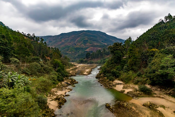 Fototapeta na wymiar Beautiful mountain river in vietnam