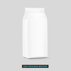 Realistic food bags on grey background. Isometric view. Vector illustration. Can be use for template your design, presentation, promo, ad. EPS 10.	