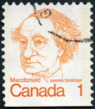 CANADA - 1972: showsSir John Alexander Macdonald (1815-1891), series Great Canadian Comedians, 1972