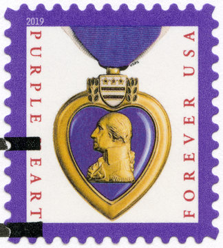 USA - 2019: shows Purple Heart Medal, Forever, 2019