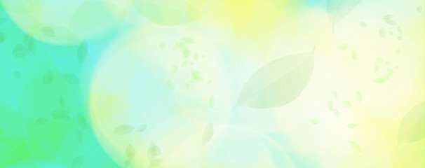 Spring background - abstract banner - green blurred bokeh lights -