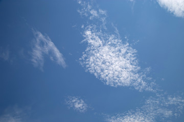 Naklejka na ściany i meble Beautiful blue sky and white cloud in summer day.