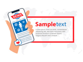 Breaking news concept. Online news Coronavirus pandemic. Stay home. COVID-19 prevention. 