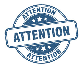 attention stamp. attention round grunge sign. label
