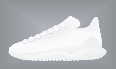 White canvas shoes. vector