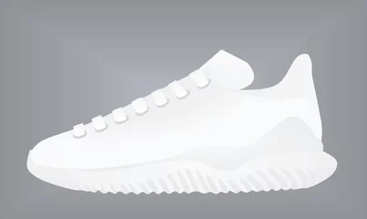 Selbstklebende Fototapeten White canvas shoes. vector © marijaobradovic