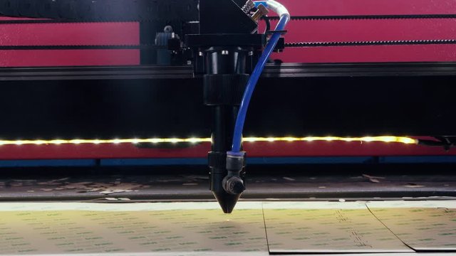 Laser cutting machine. The laser cuts the details.