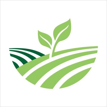 Green leaf landscaping logo vector. Nature Farm Logo Design Template.
