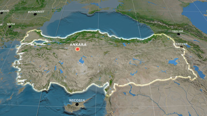 Turkey extruded and capital labelled. Satellite