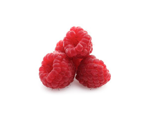 raspberries isolated on white background