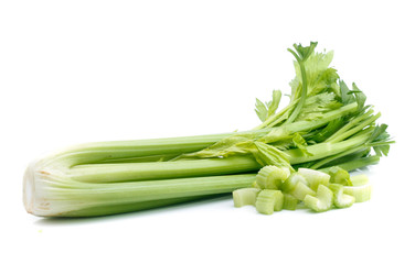 fresh celery isolated on white background