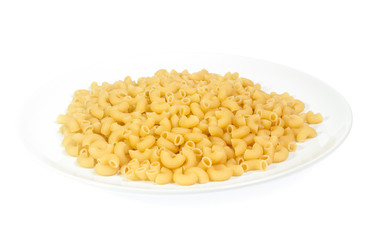 dry macaroni  isolated  on white