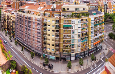 View of Buildings in Barcelona. Eixample District. Catalonia,Spain