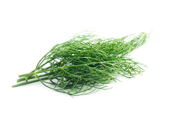 Green dill isolated on white background