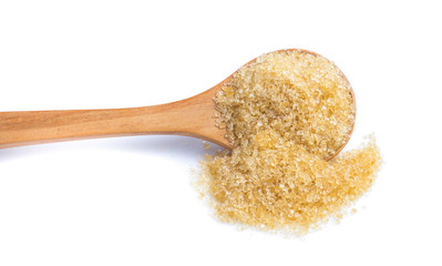 Brown sugar isolated on white