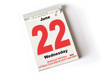 22. June 2022 National Holiday of New Foundland and Labrador