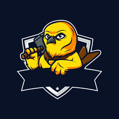 Professional yellow bird logo template